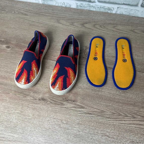 Rothy's Red and Blue Slippers Vibrant and Comfortable - Picture 4 of 5